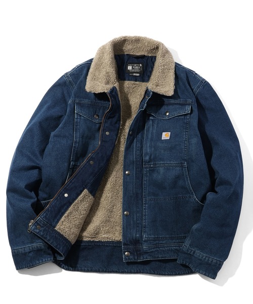 【希少レア】Carhartt リメイク デニムジャケット XL ジップ 再構築 Carhartt メンズGジャン、デニムジャケット｜コート、ジャケット