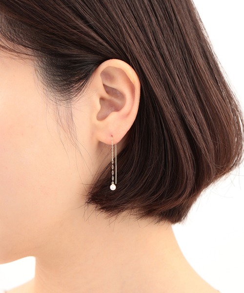 ESTELLE パールピアス ESTELLE ピアス 6月誕生石 K10 イエローゴールド 淡水パール