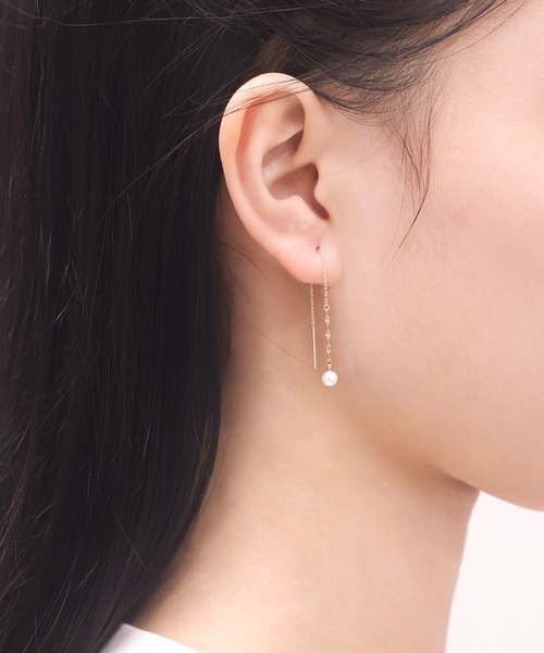ESTELLE ピアス 6月誕生石 K10 イエローゴールド 淡水パール