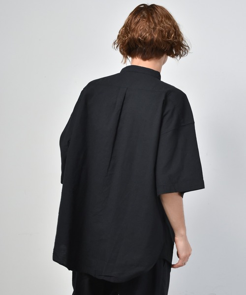 Starting Over シャツ フレンチリネン使用 綿麻ストレッチ 半袖