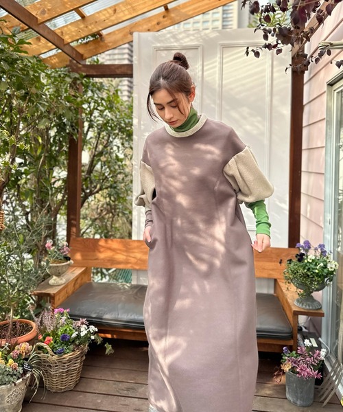 AVIE（アビィ） ワンピース ボアスリーブウールワンピース : ZOZOTOWN