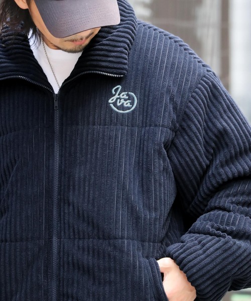 ブルゾン アウター 「Javaジャバコラボ」シーズンムード高まる。JAVA刺繍中綿コール オーバーサイズ ジャケット メンズ レディース | Java | 21
