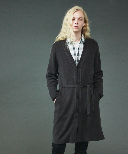 5351 POUR LES HOMMES カーディガン ウーステッド ニット ロング 