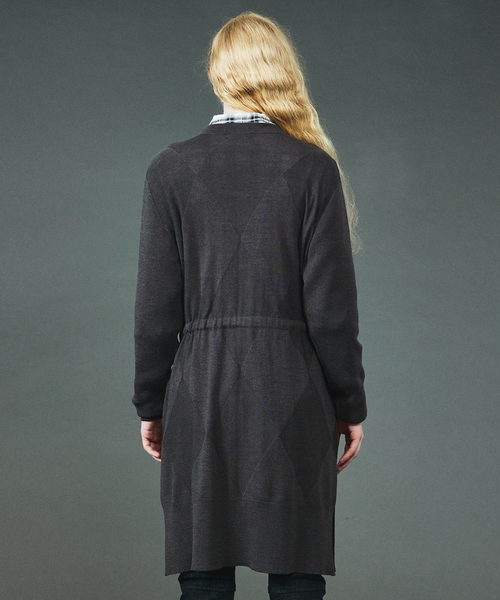 5351 POUR LES HOMMES カーディガン ウーステッド ニット ロング