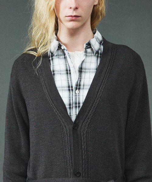 5351 POUR LES HOMMES カーディガン ウーステッド ニット ロング