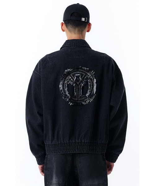 OY デニムジャケット gジャン 「OY/オーワイ」C.B DAMAGE LOGO WASHED 