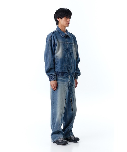 OY デニムジャケット gジャン 「OY/オーワイ」C.B DAMAGE LOGO WASHED 