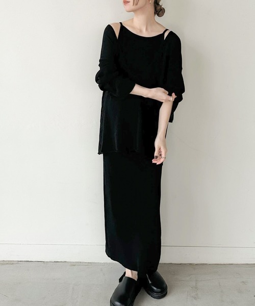 【極美品】ワイズ 変形アシンメトリー ボーダー フレンチスリーブニットワンピース 極美品】ワイズ 変形アシンメトリー ボーダー フレンチスリーブ