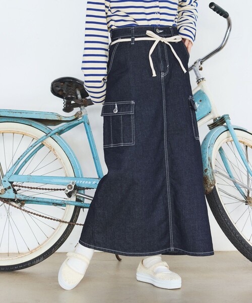美品 フリークスストア SOMETHING カーゴカーブデニムスカート ロング丈 セール】SOMETHING × FREAK'S STORE/サムシング 別注 CARGO