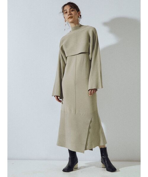 UN3D.」 コンビワンピース 38 ベージュ レディース : 80282390  