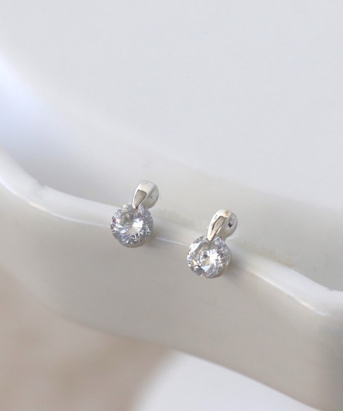 Three Four Time ピアス 丸キュービックセラミックポストピアス