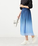 スカート 夏 プリーツデザイングラデーションスカートの詳細画像5