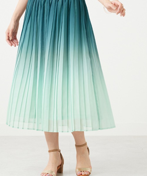 On グラデーション プリーツ スカート Size:S 全豪ver. BELLUNA PLUS スカート プリーツデザイングラデーションスカート