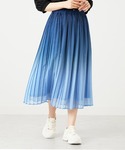 スカート 夏 プリーツデザイングラデーションスカートの詳細画像4