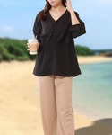 ラッシュガード 「2点セット」Vネック フロン...の詳細画像4