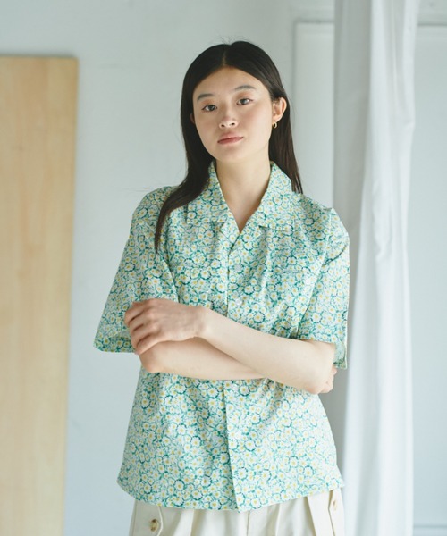 シャツ 3 TAP Afterimage Flower Shirt (2color) Camphor wood シャツ flower pattern open collar shirt / 総柄