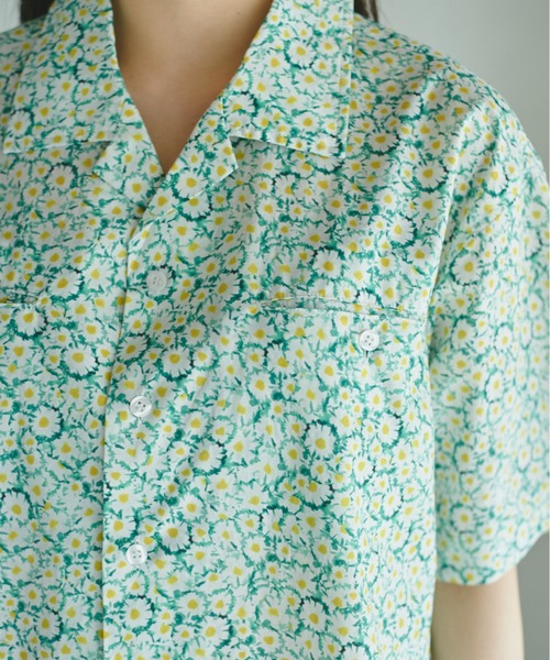 Camphor wood シャツ flower pattern open collar shirt / 総柄