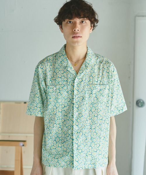 優里グッズ・シャツ】Patterned Open Collar Shirt Open Collar