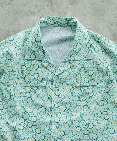 Camphor wood シャツ flower pattern open collar shirt / 総柄