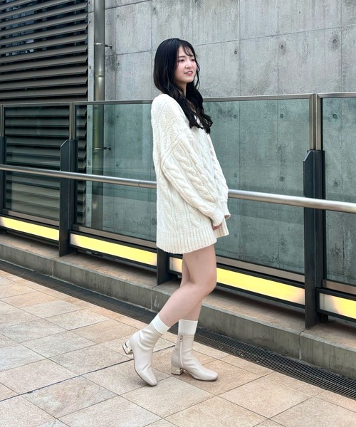 EVOL（イーボル） ブーツ 「EVOL」5cmヒールスクエアセンターシーム