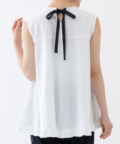 tシャツ 「SONO/ソーノ」バックリボンノースリーブチュニックT レディース