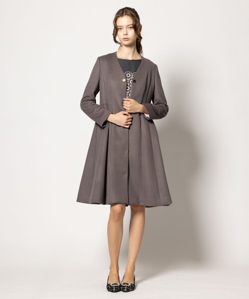 TOCCA ノーカラーコート コート PEARL ROCK ロングコート