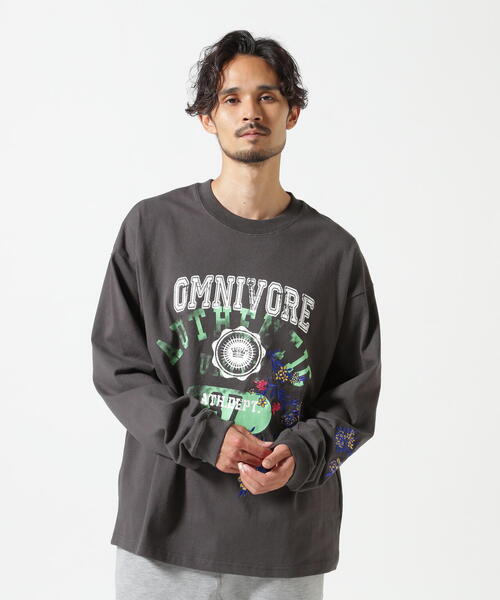 BEAVER tシャツ B omnivore/ビーオムニボー L/S COLLEGE メンズ