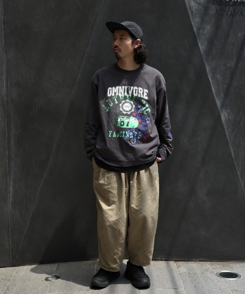 BEAVER tシャツ B omnivore/ビーオムニボー L/S COLLEGE メンズ