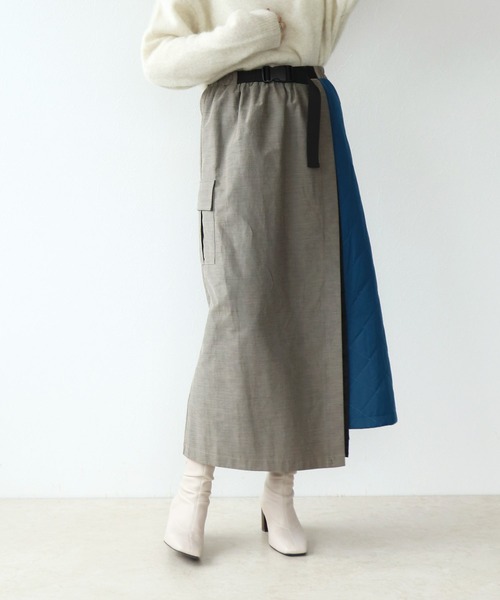 ブランバスク blanc basque ミリタリー　スカート blanc basque（ブランバスク） スカート キルティングドッキングラップ