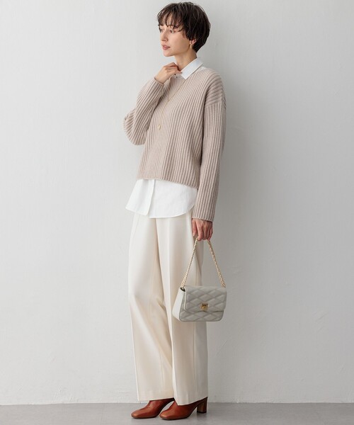 ニット セーター 「Oggi2月号掲載/洗える」カシミヤブレンド クロップド ニット レディース 23区 ニット セーター 「Oggi2月号掲載/洗える」カシミヤ
