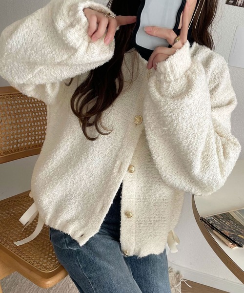 classicalelf（クラシカルエルフ） カーディガン サイドリボンで差を