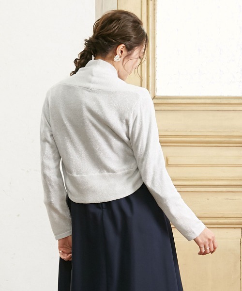 【ぽてと】結婚式　kaene ボレロ　ラメニットカーディガン(シルバー) ぽてと様専用】結婚式 kaene ボレロ ラメニットカーディガン
