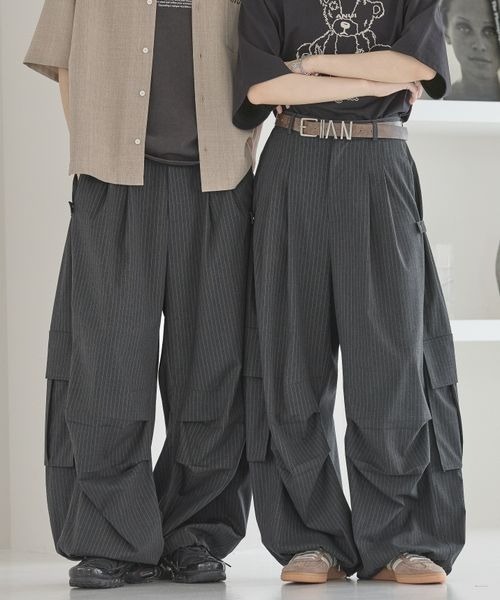 Anui カーゴパンツ 「UNISEX/3サイズ展開」TRタックパラシュート