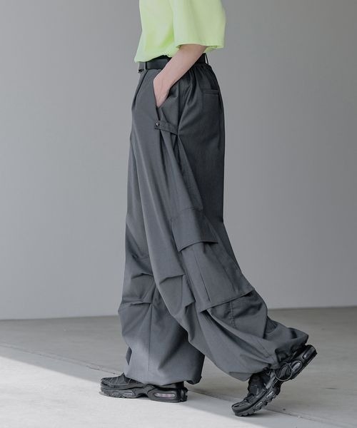 Anui カーゴパンツ 「UNISEX/3サイズ展開」TRタックパラシュート