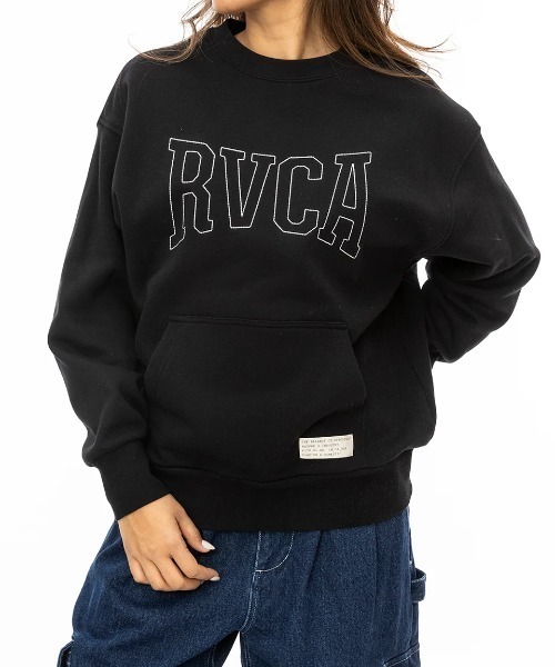 トレーナー スウェット RVCA レディース RVCA STITCH LOOSE FI トレーナー/ルーカロゴステッチワーククルーネックトレーナー・ス