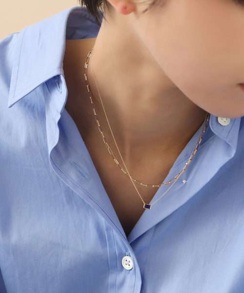 Lilas ネックレス ラピスラズリ*ダイヤネックレス K10 レディース
