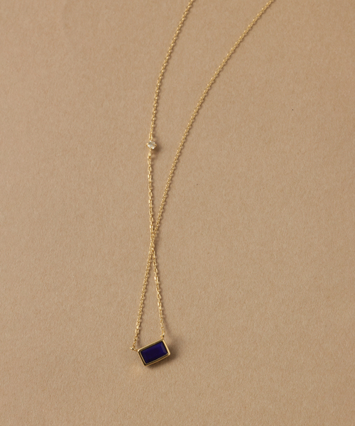 Lilas ネックレス ラピスラズリ*ダイヤネックレス K10 レディース