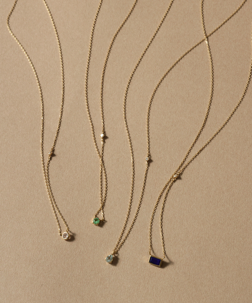 Lilas ネックレス ラピスラズリ*ダイヤネックレス K10 レディース