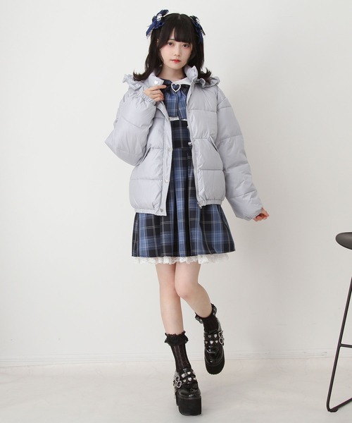 早*。様 JILSANDERダウンコート グレー 44S 高身長 薄くて軽いウエストシェイプ中綿ダウンコート（トールサイズ