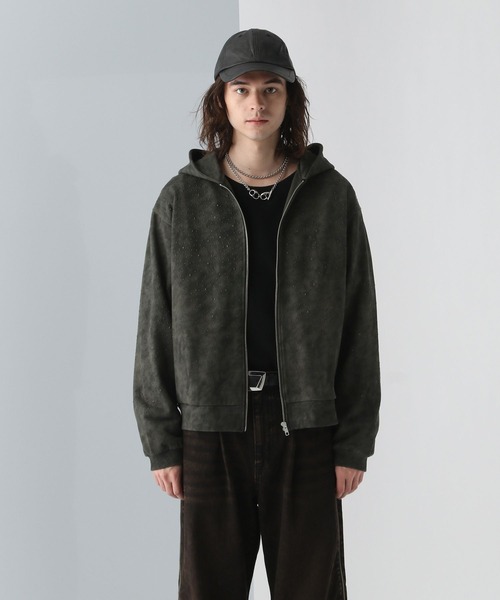 HARE オーバーサイズジップアップジャケット HARE パーカー 「SET UP対応 UNDERGROUND MODE」ピグメントZIP