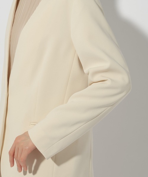 【新品】yori ダブルクロスワイドジャケット ホワイト ダブルクロスジャケット（テーラードジャケット） | UNTITLED（アン