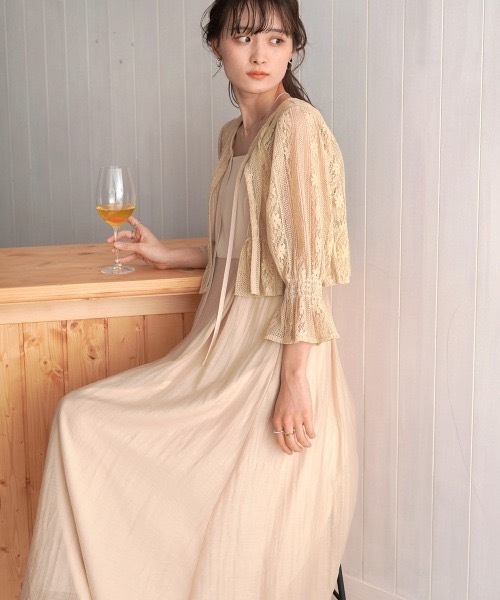 レースボレロ付きマキシドレス オケージョン BAB ドレス 「オケージョンドレス/結婚式/2サイズ展開/SET ITEM