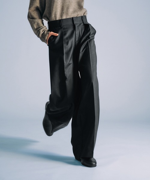 selle glant スラックス HIGH WAISTED TUCK WIDE PANTS/ハイ