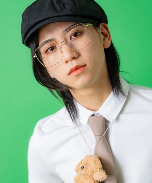 伊達メガネ メガネ 眼鏡 an meets zakka レトロビッグスクエアメガネ