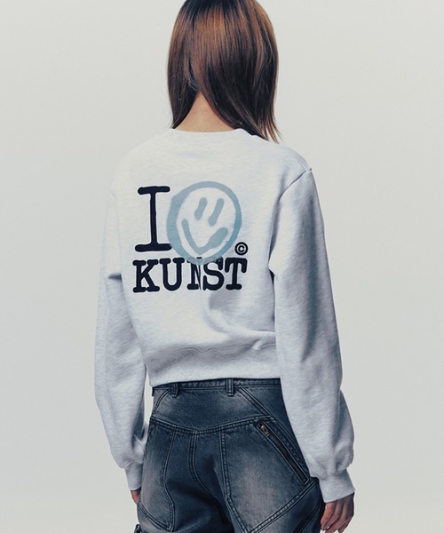トレーナー スウェット A'GEM/9 × .kom 「ISTKUNST/イストクンスト」I SMILEY KUNST SWEATSHIRTS/スマイ