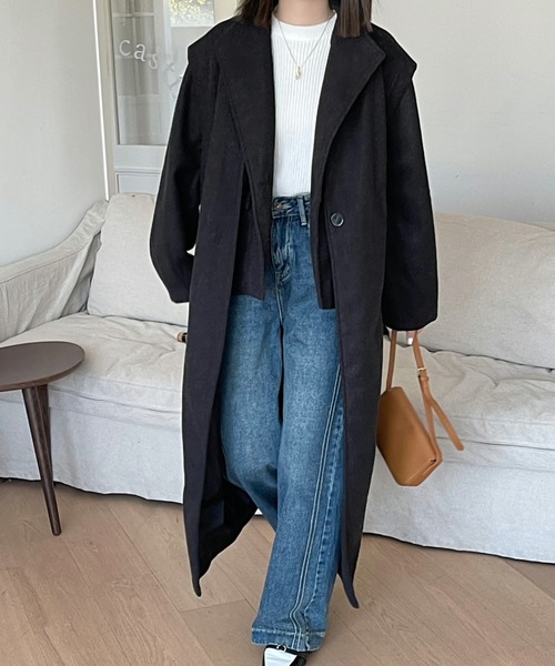 「emi+」 チェスターコート M ブルー レディース_画像9