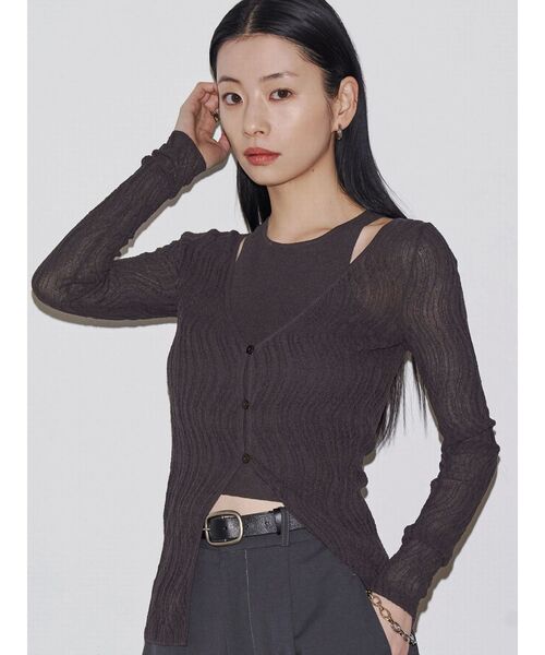 ニット セーター 「VEQUM」SHEER WAVING LAYER KNIT レディース VEQUM ニット セーター 「VEQUM」SHEER WAVING LAYER KNIT