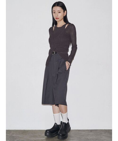 ニット セーター 「VEQUM」SHEER WAVING LAYER KNIT レディース VEQUM ニット セーター 「VEQUM」SHEER WAVING LAYER KNIT