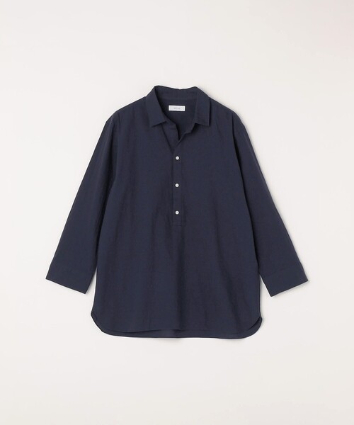 「SHIPS any」 長袖シャツ ONE SIZE ネイビー レディース SHIPS any シャツ any:「洗濯機可能」コットン/リネン 7分袖