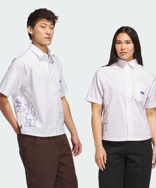 adidas シャツ シュムーフォイル ファイター ボタンアップシャツ